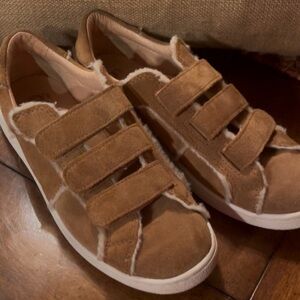 Women’s UGG Brown Suede Velcro Sneakers.